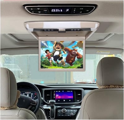 Automonitor - Hoofdsteun TV LCD - Films Kijken - 180° Draaibaar Scherm - 12.1 inch - Grijs