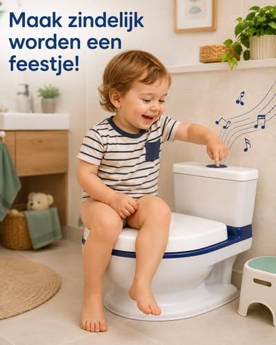 Interactief Kindertoilet met Geluid - Zindelijkheidstraining - Plaspotke - Urine Potjes - Toilettrainer - Levensecht Oefentoilet met Muziek & Opbergvak - Peuters - Ricokids Wit