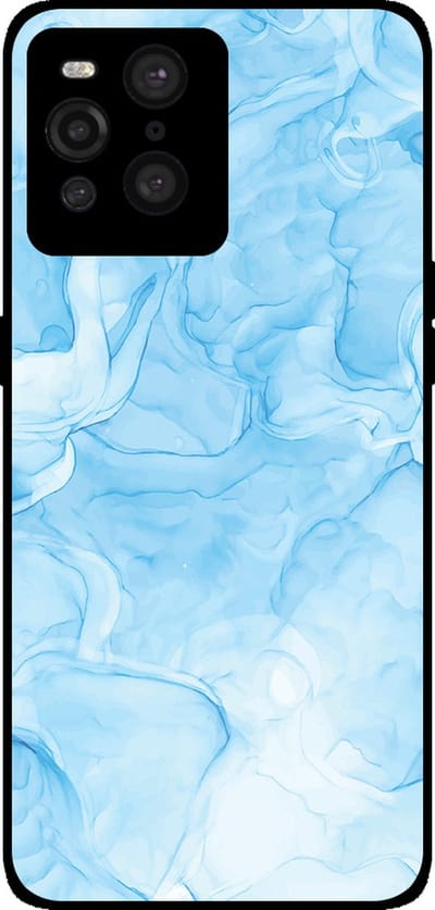Smartphonica Telefoonhoesje Geschikt voor Oppo Find X3 Pro met marmer opdruk - TPU backcover case marble design - Lichtblauw geschikt voor Oppo Find X3 Pro