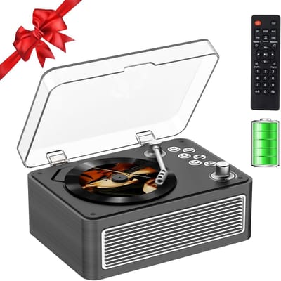 Draagbare CD Speler met Ingebouwde Speakers, Bluetooth, Radio en Afstandsbediening - Vintage Design