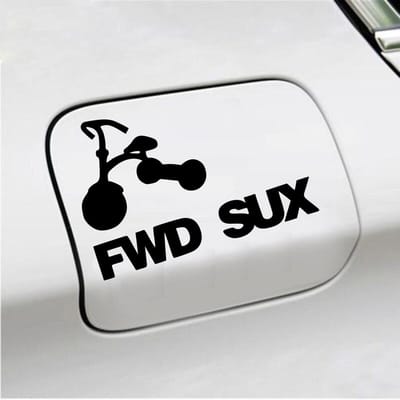 Bumpersticker - FWD SUX - 12,2 X 18 - Zwart