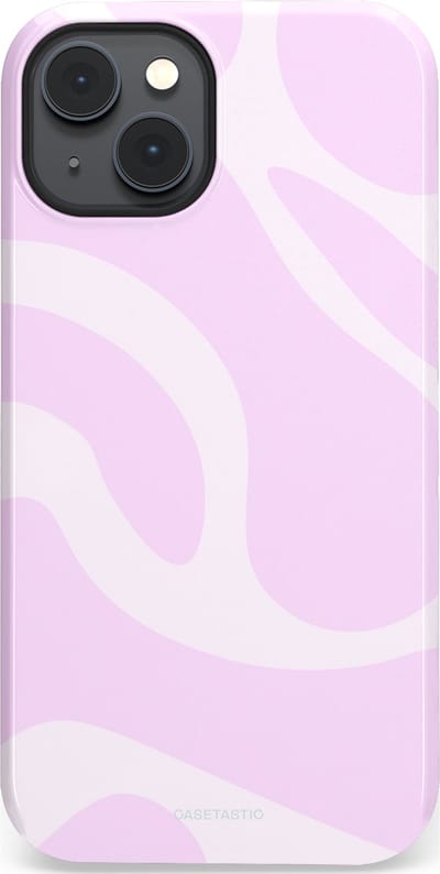 Casetastic hoesje geschikt voor Apple iPhone 14 Plus - MagSafe - Dubbellaagse bescherming - Vrolijk Roze Suikerspin Curves - Fashion Case - Lichtroze Wit