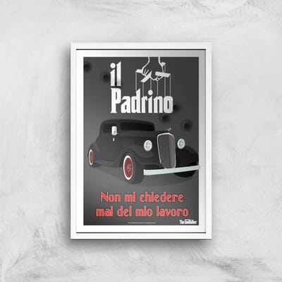 The Godfather Il Padrino Giclee Art Print - A4 - White Frame