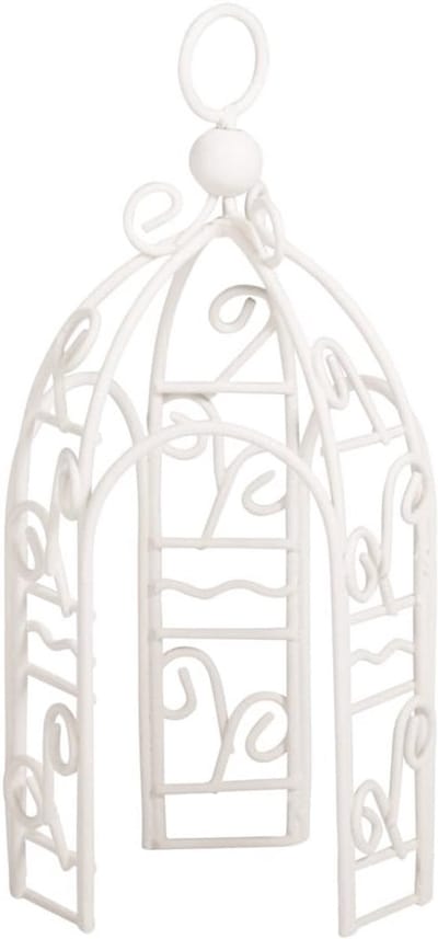 Witte Paviljoen voor Decoratie - 6 x 6 x 12,5 cm - Metaal - 1 Stuk
