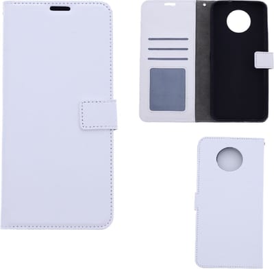 LuxeBass Hoesje geschikt voor Nokia G50 - Boekhoesje met kaartvakken - Wit gsm hoesje - telefoonhoes - telefoonhoesjes