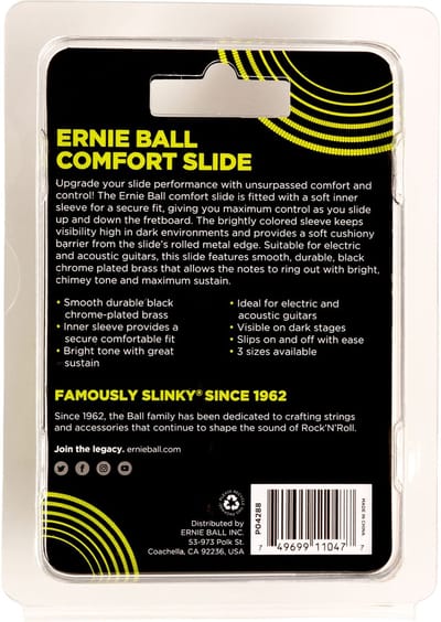 Ernie Ball Confort - Bottleneck Slide - Glas - Comfortabel - Maat M