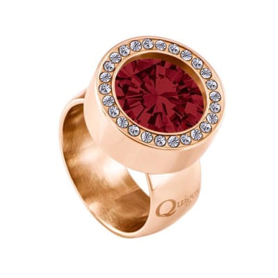 Quiges RVS Schroefsysteem Zirkonia Ring Rosegoudkleurig 16mm met Verwisselbare 12mm Mini Munt - SLSRS49316