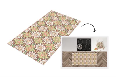 Keukenloper 120x60 cm - Keukenmat vinyl Mandala - Bohemian - Bloemen - Patronen - Keukenmatten loper - Keuken vloerkleed tapijt