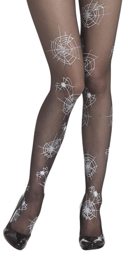 Zwarte spinnenwebpanty voor volwassenen Halloween - Verkleedattribuut