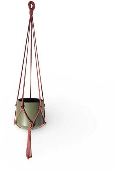 Plantenhanger 'Original' - Kies kleur en lengte - Rood/Roestbruin - 100 cm lang - Katoenkoord - Geschikt voor Pot met Diameter t/m 20 cm - Handgemaakt in ons Macramé Atelier - Prijs per Stuk - Let op: Exclusief Pot - Inclusief Verzendkosten