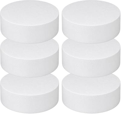 Piepschuim vormen - cirkel - 6x - D15 x 4 cm - styropor hobby / DIY vorm - basis knutselfiguren