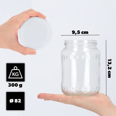 KADAX Inmaakpotten, jampotten, 720 ml, inmaakpotten met schroefdeksel, potten met schroefsluiting, voorraadpotten om in te leggen (wit, 8 stuks)