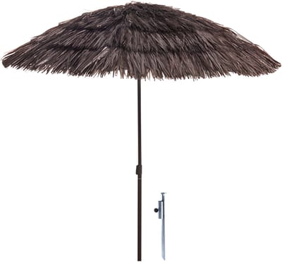Pro Beach Strand Parasol Hawaii - D170 cm - donkerbruin - kantelbaar - incl grondpen / haringlbaar