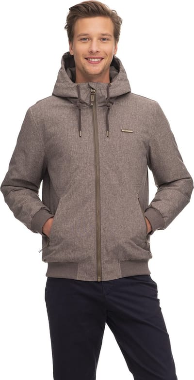 Ragwear heren winterjas - winterjas heren met boord - Stewie - bruin / bone - maat L