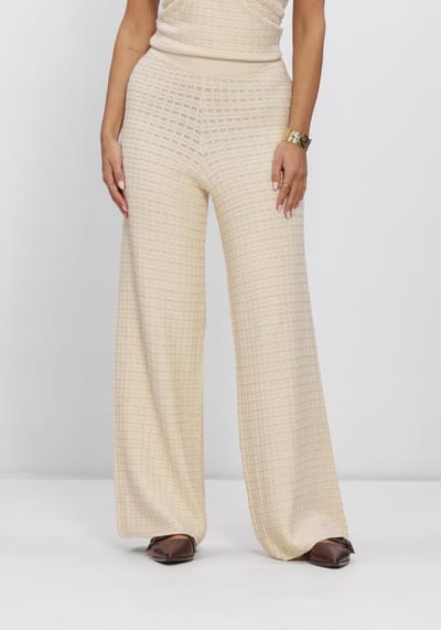Studio Amaya Kensi Pants Broeken Dames - Creme - Maat XS