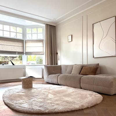 Organisch hoogpolig vloerkleed Odelia beige/wit - Interieur05 - 240 x 330 cm - (XL)