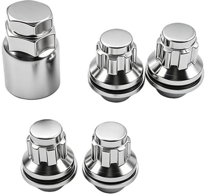 Wielsloten Set - Moeren en Sleutel - Wielbeveiliging - Reserveonderdeel Kwaliteit - M12 x 15 - Chroom