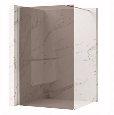 Rea Flexi Brown 130 - Rookbruin Glas 6 Mm - Douchewand - Chrome120X130X195Cm