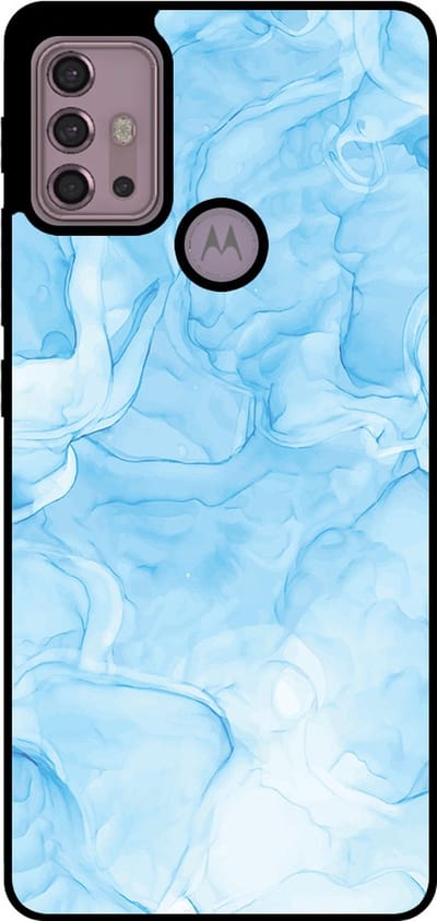 Smartphonica Telefoonhoesje Geschikt voor Motorola Moto G20 / G30 met marmer opdruk - TPU backcover case marble design - Lichtblauw geschikt voor Motorola Moto G20;Motorola Moto G30