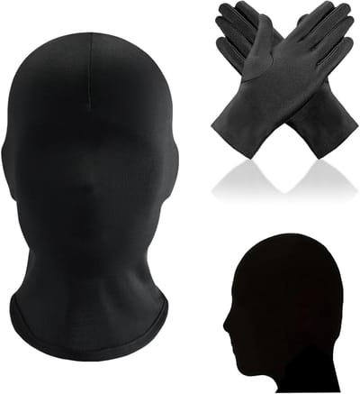 Volledig Gezichtsmasker voor Halloween met Zwarte Handschoenen - Perfect voor Cosplay en Feestkostuums