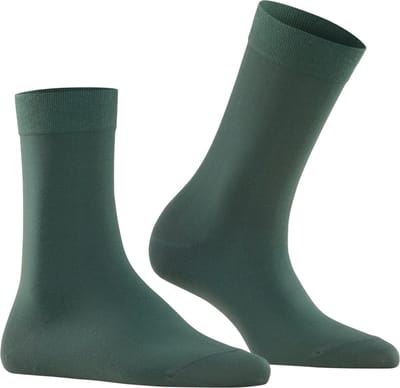 FALKE Cotton Touch eenkleurig katoen sokken dames groen - maat 39-42