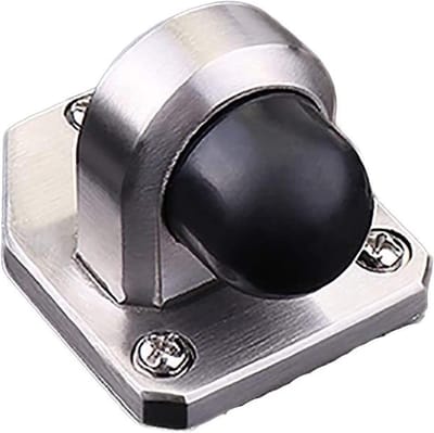 Deur Stopper - Deurvanger Rubber - Muren Beschermen - Roestvrij Staal - 45 mm - Zilver