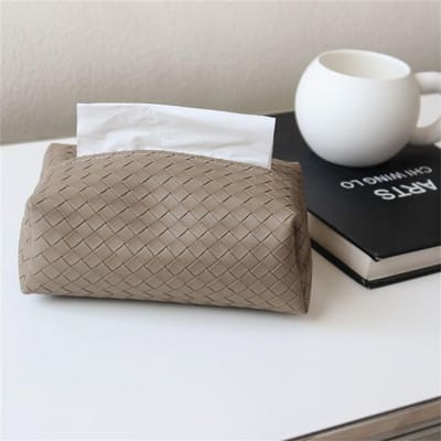 PU Leer Tissuebox Gevlochten Nieuw Milieupatroon Servet Opvouwbare Hoes Thuis Kantoor Waterdicht Stofdicht Diversen Container