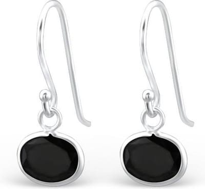 Montebello Oorbellen Cara Black - 925 Zilver E-Coating - 9x20mm