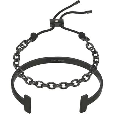 Echte leren/roestvrijstalen armband Marc Lauder