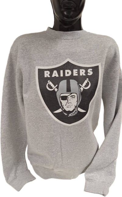 LAS VEGAS RAIDERS- CREWNECK -GREY- L