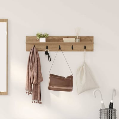 vidaXL - Wandgemonteerde - kapstok - Muurmontage - Artisan - Eiken - Bewerkt - hout