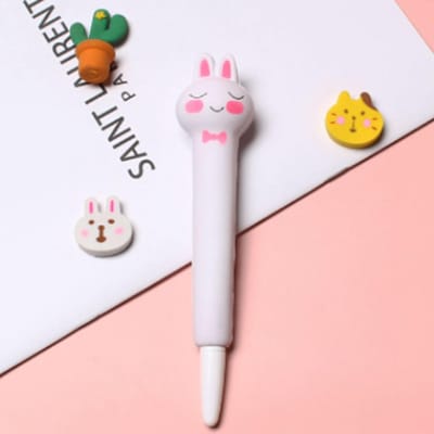 Squishy Pennen Schattig Zacht Verlicht Stress Soepeler Schrijven Kawaii Gelinkt Pen voor Vakantiecadeaus Schoolbenodigdheden Rabbit