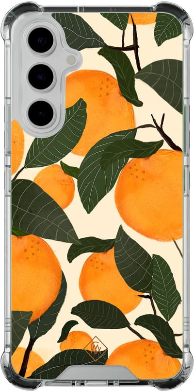 Casimoda® hoesje - Geschikt voor Samsung Galaxy A54 - Orange Garden - Shockproof case - Extra sterk - TPU/polycarbonaat - Multi, Transparant