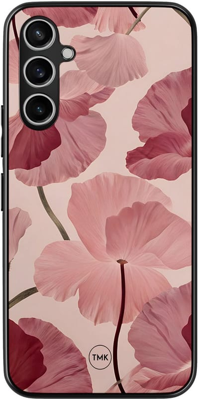 Hoesje geschikt voor Samsung Galaxy A54 - Vintage blossom - Roze - TPU case - Bloemen - Hardcase zwart telefoonhoesje