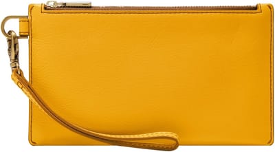 FOSSIL Polstas Utensil zak Gift Wristlet Golden Yellow Donkergeel