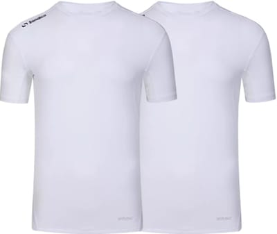 2-Pack Sondico compressie korte mouw sportshirt - heren - Wit - maat M