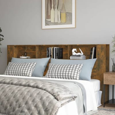 vidaXL - Hoofdbordkast - 220x18,5x104,5 - cm - gerookt - eikenkleurig