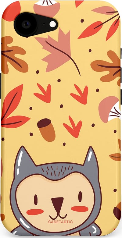 Casetastic hoesje geschikt voor Apple iPhone 16e / Apple iPhone 17e - MagSafe - Dubbellaagse bescherming - Uil in het woud - Fashion Case - Goud Terracotta Zand Rood