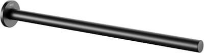 KEUCO Handdoekhouder van metaal, zwart mat, eenarmig, stijf, 44,9 cm diep, voor badkamer en gastentoilet, wandmontage, Plan Black Selection