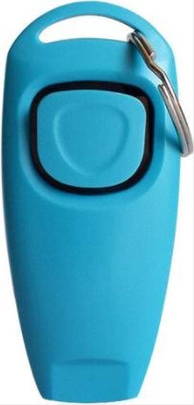 Go Go Gadget - "2-in-1 Hondentrainer: Clicker & Fluit, met Bevestigingsring - Voor Honden & Katten - Lichtblauwe Puppy Clicker - Trainingshulp voor Huisdieren"