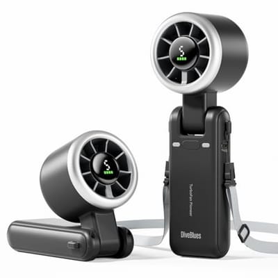 Draagbare Handheld Turboventilator met 5 Versnellingen en Air Turbo Tech voor Buitenactiviteiten