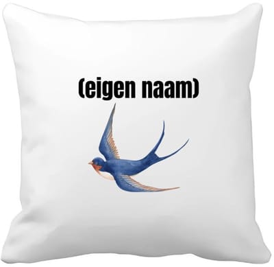 Akyol - blauwe vogel met eigen naam Kussen hoes - Vogels - dieren liefhebber - iemand die houdt van vogels - verjaardag - cadeau - kado - geschenk - 40 bij 40 cm