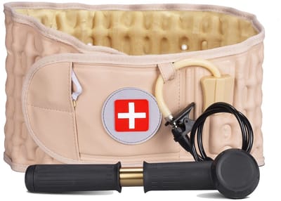 Drukverlagende Heupgordel - Rug Brace - Rugbandage - Ruggordel - Rugwarmer Riem - Verstelbaar - Tailleomtrek 74-124 cm, Beige