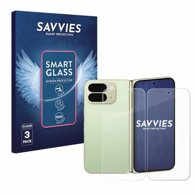 3 Stuks Savvies Screenprotector - geschikt voor Google Pixel 10 Pro Fold (Voor+Achter) - beschermfolie glas transparant