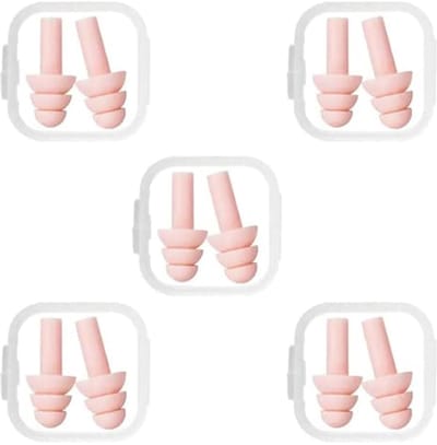 Zachte Silicone Oordopjes - 5 Paar Herbruikbare Oordopjes voor Slaap, Werk en Zwemmen