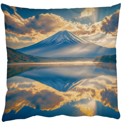 Sierkussens - Kussentjes Woonkamer - 50x50 cm - Berg - Rivier - Zonsondergang