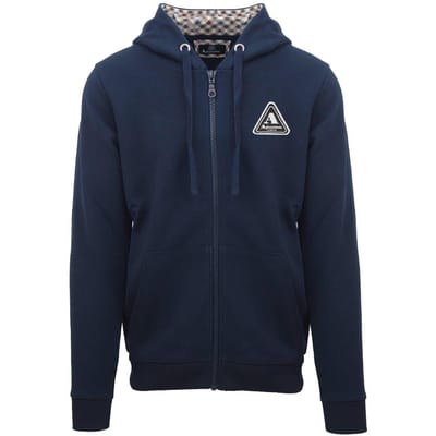 Aquascutum Heren Active Full Zip Hoodie (Marine)