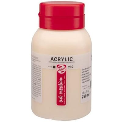 Peinture acrylique - Jaune Naples Rouge Clair - 292 - Pot de 750 ml - Talens Art Creation jaune