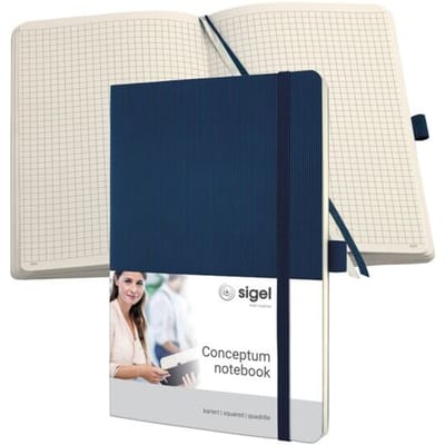 Sigel - notitieboek - Conceptum Pure - A5 - softcover - blauw - 194 pagina's - 80 grams - ruit - SI-CO326