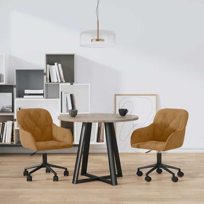 vidaXL - Eetkamerstoelen - draaibaar - 2 - st - fluweel - bruin